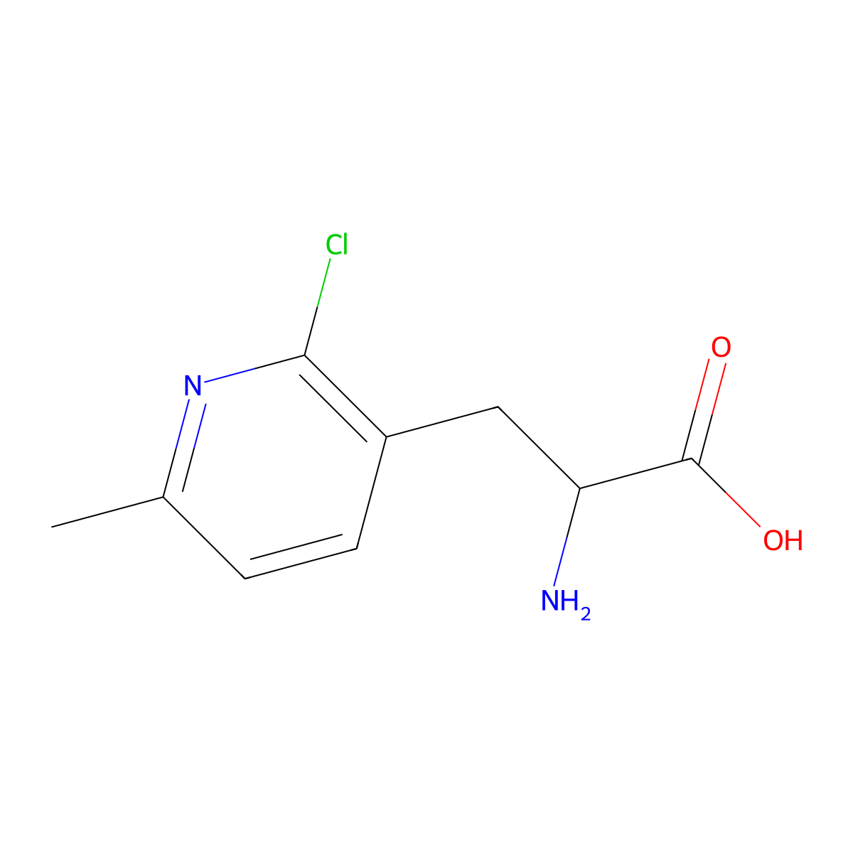 2-Amino-3-(2-chloro-6-methylpyridin-3-yl)propanoic acid molecular structure, CAS 1270312-69-0