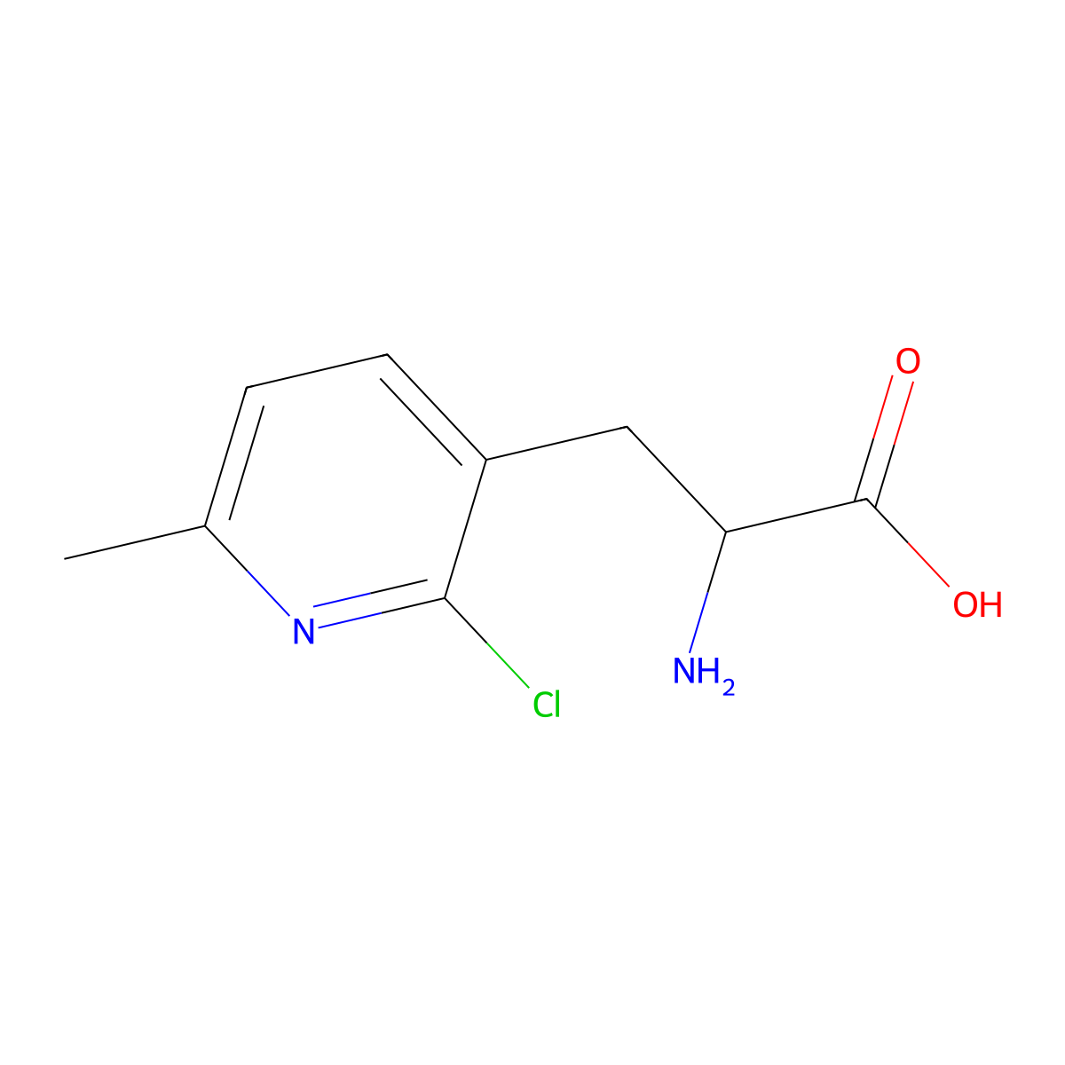 2-Amino-3-(2-chloro-6-methylpyridin-3-yl)propanoic acid molecular structure, CAS 1270312-69-0