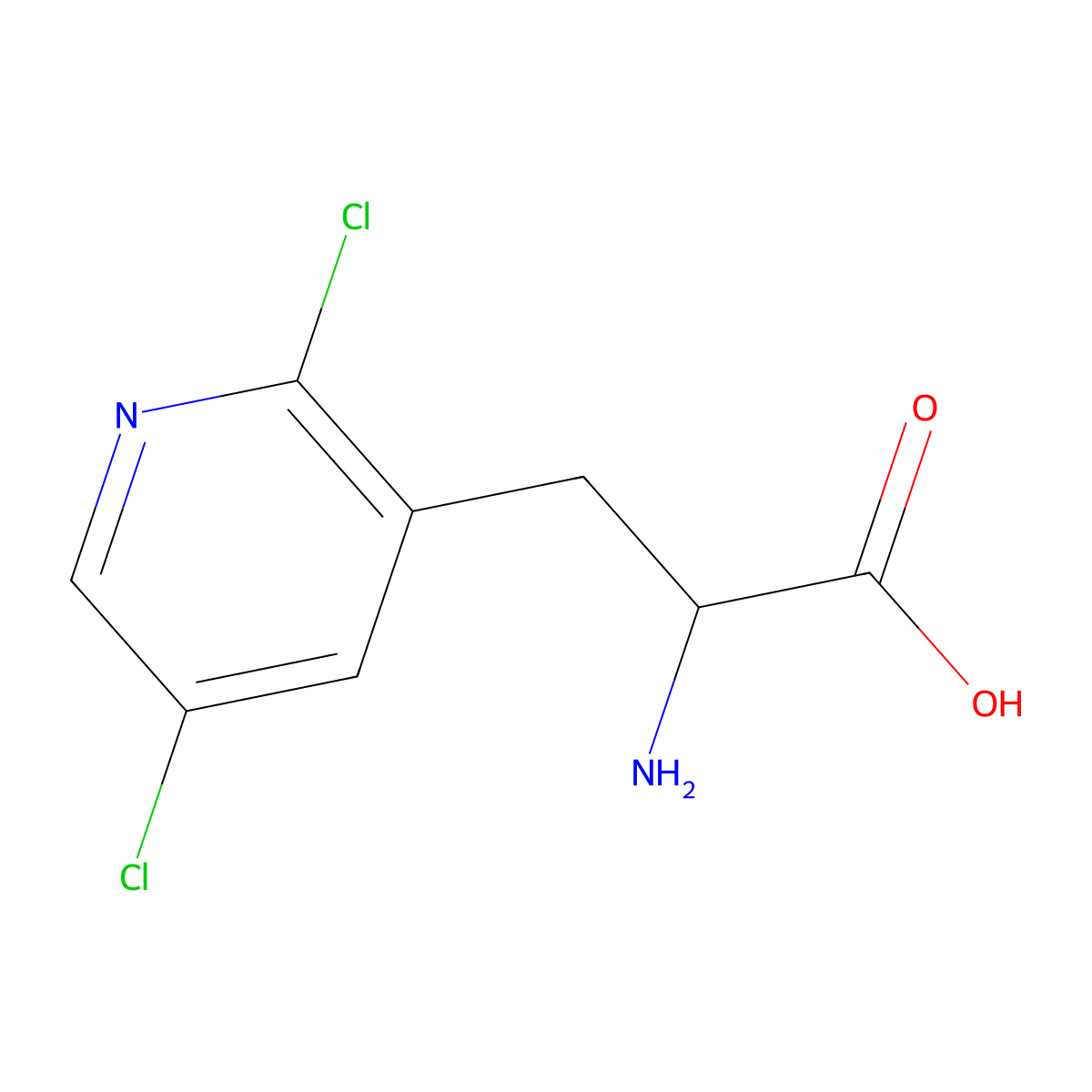 2-Amino-3-(2,5-dichloropyridin-3-yl)propanoic acid molecular structure, CAS 1270313-06-8