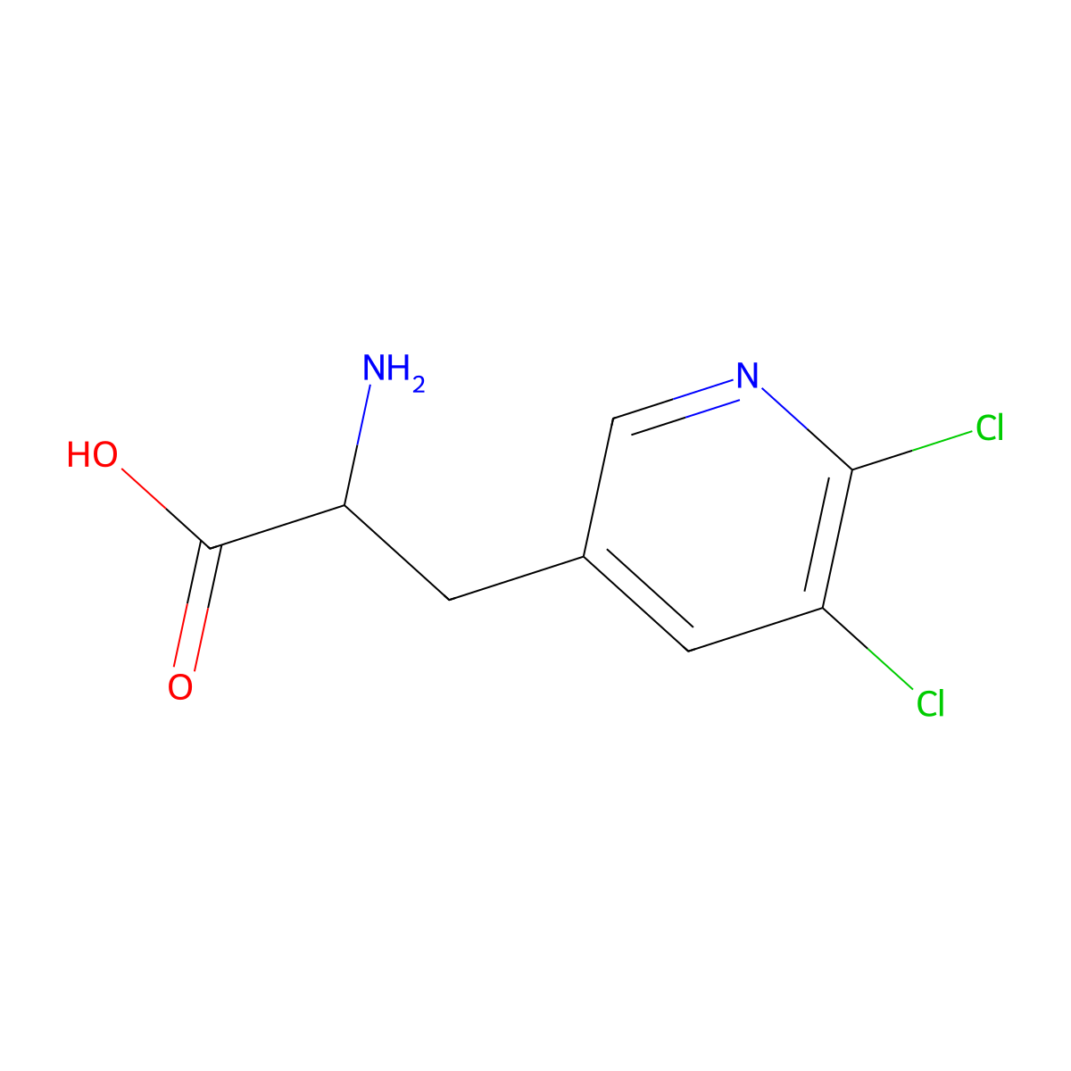 2-Amino-3-(5,6-dichloropyridin-3-yl)propanoic acid molecular structure, CAS 1270314-00-5