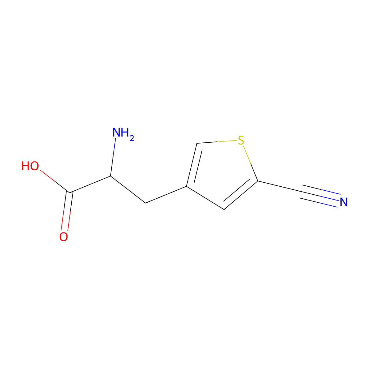 2-Amino-3-(5-cyanothiophen-3-yl)propanoic acid molecular structure, CAS 1270314-88-9