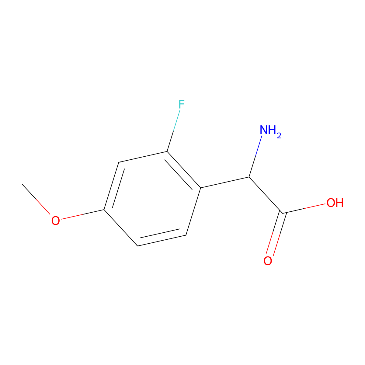 2-Amino-2-(2-fluoro-4-methoxyphenyl)acetic acid molecular structure, CAS 1270315-04-2