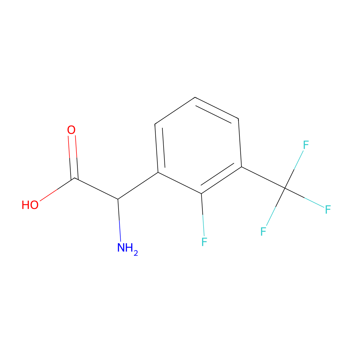 2-Amino-2-[2-fluoro-3-(trifluoromethyl)phenyl]acetic acid molecular structure, CAS 1270316-02-3
