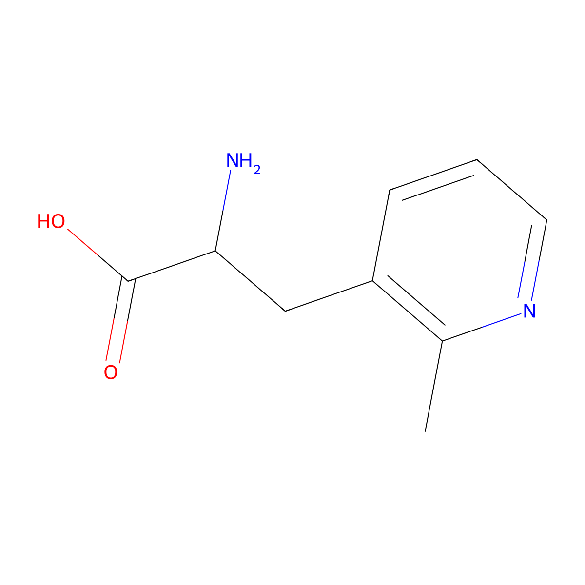2-Amino-3-(2-methylpyridin-3-yl)propanoic acid molecular structure, CAS 1270316-11-4