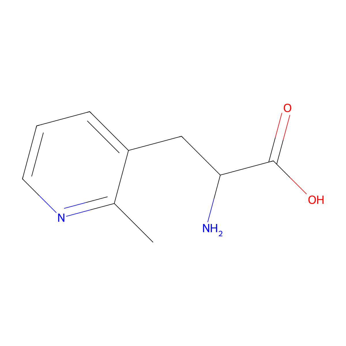 2-Amino-3-(2-methylpyridin-3-yl)propanoic acid molecular structure, CAS 1270316-11-4