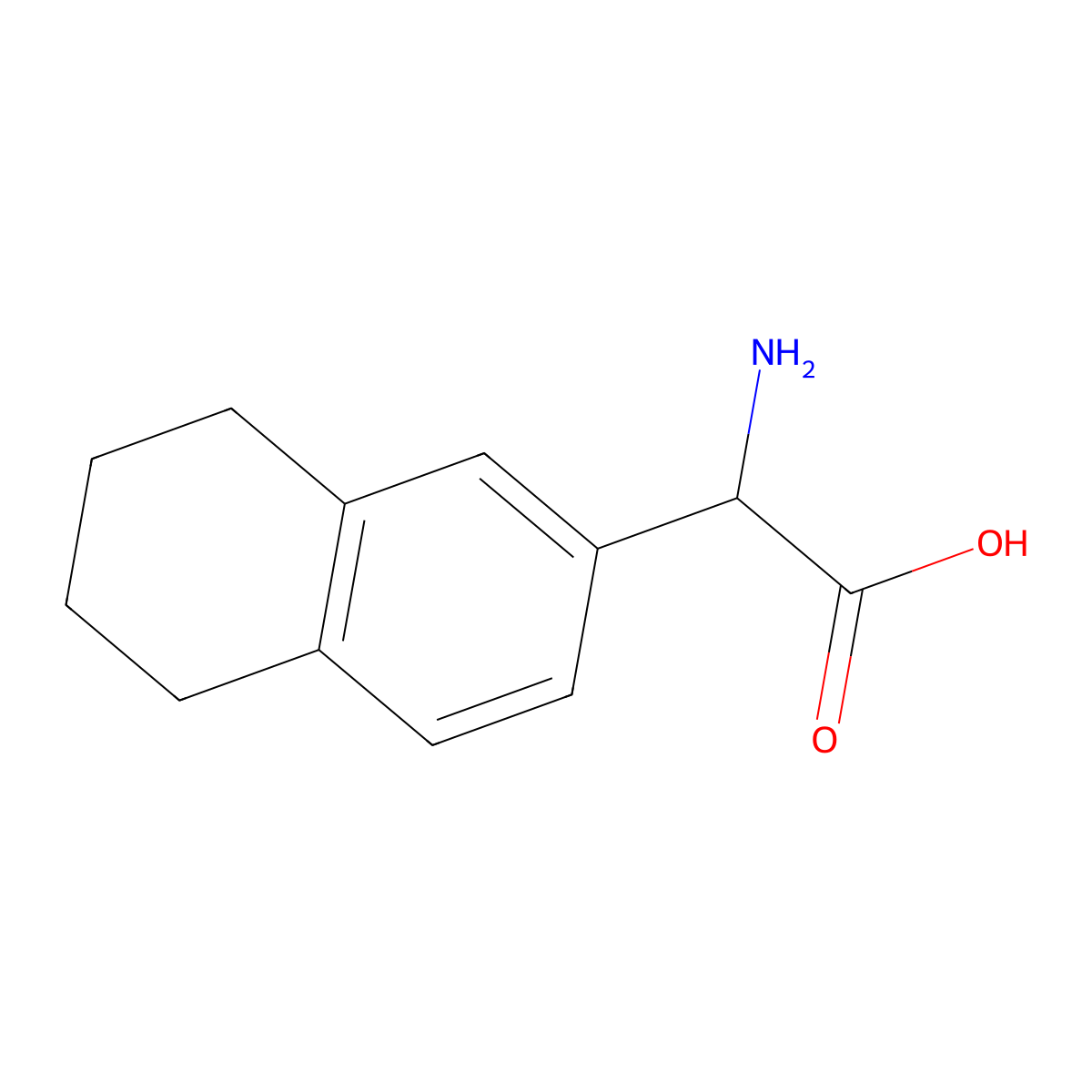 2-Amino-2-(5,6,7,8-tetrahydronaphthalen-2-yl)acetic acid molecular structure, CAS 1270316-43-2