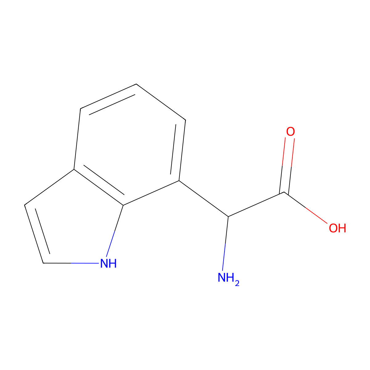 2-amino-2-(1H-indol-7-yl)acetic acid molecular structure, CAS 1270316-56-7