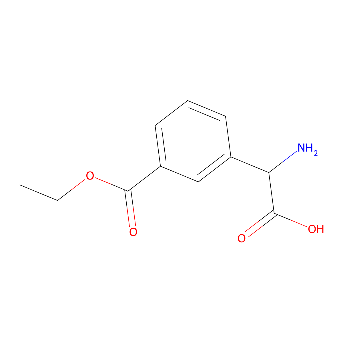 2-Amino-2-[3-(ethoxycarbonyl)phenyl]acetic acid molecular structure, CAS 1270316-60-3