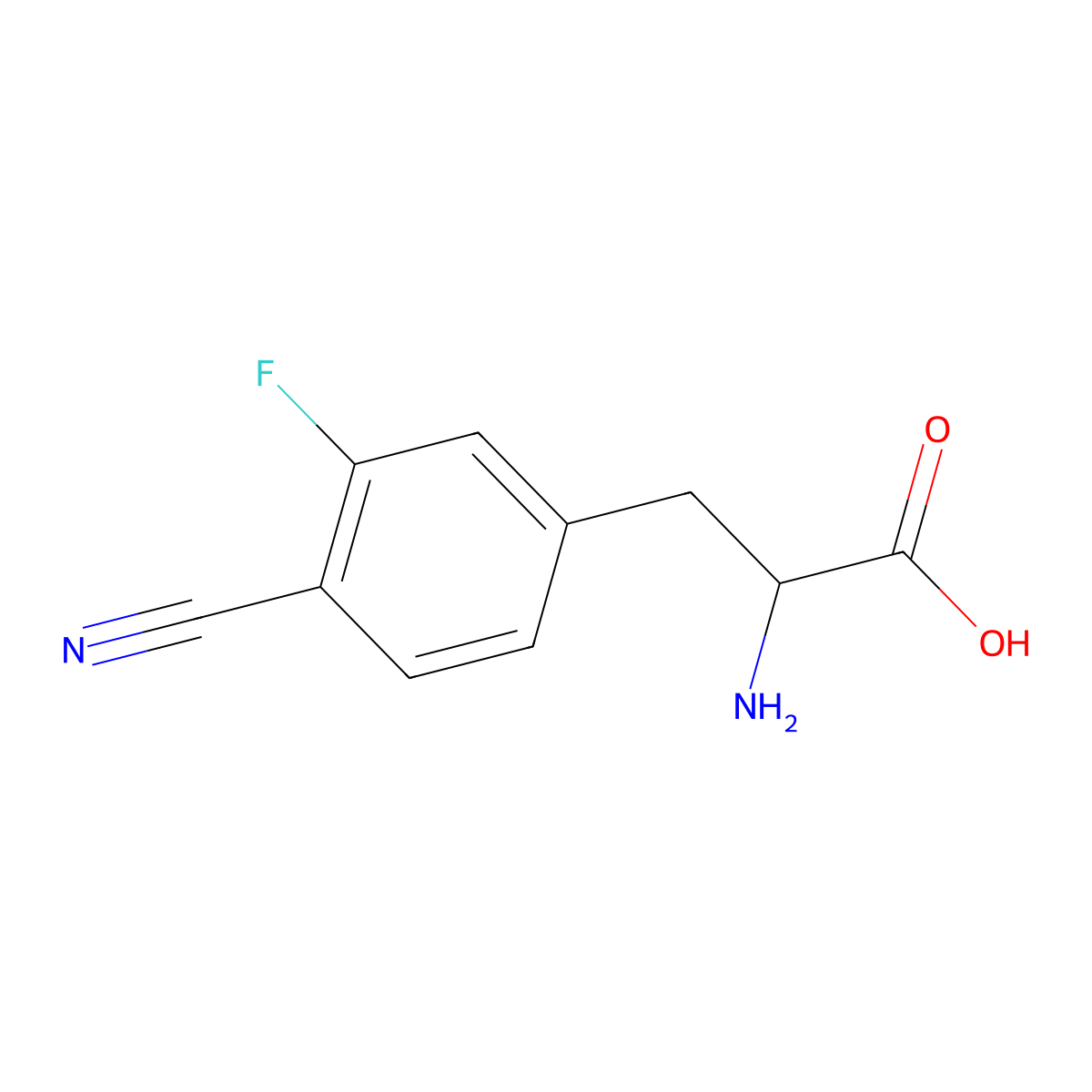 2-Amino-3-(4-cyano-3-fluorophenyl)propanoic acid molecular structure, CAS 1270316-94-3