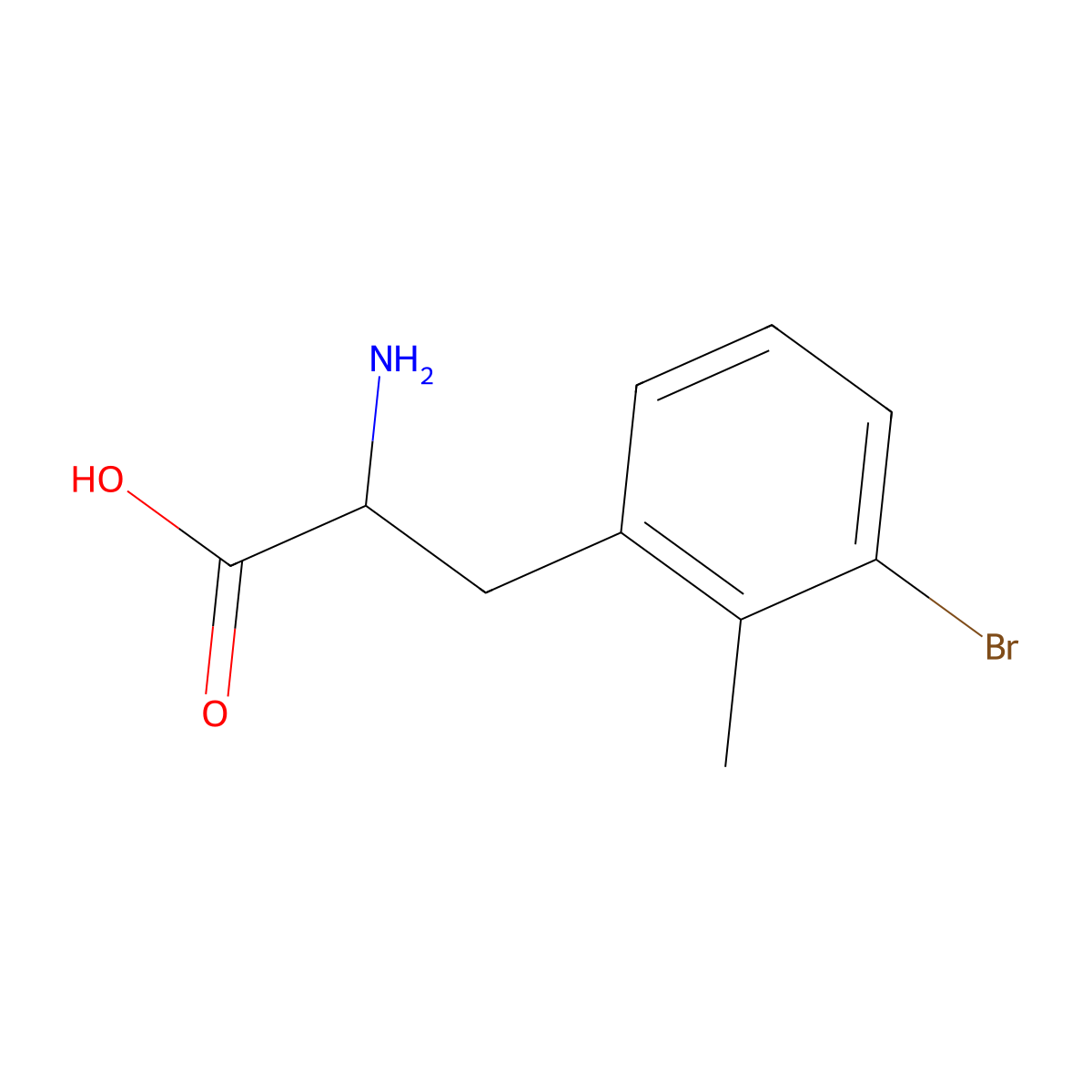 2-Amino-3-(3-bromo-2-methylphenyl)propanoic acid molecular structure, CAS 1270317-00-4