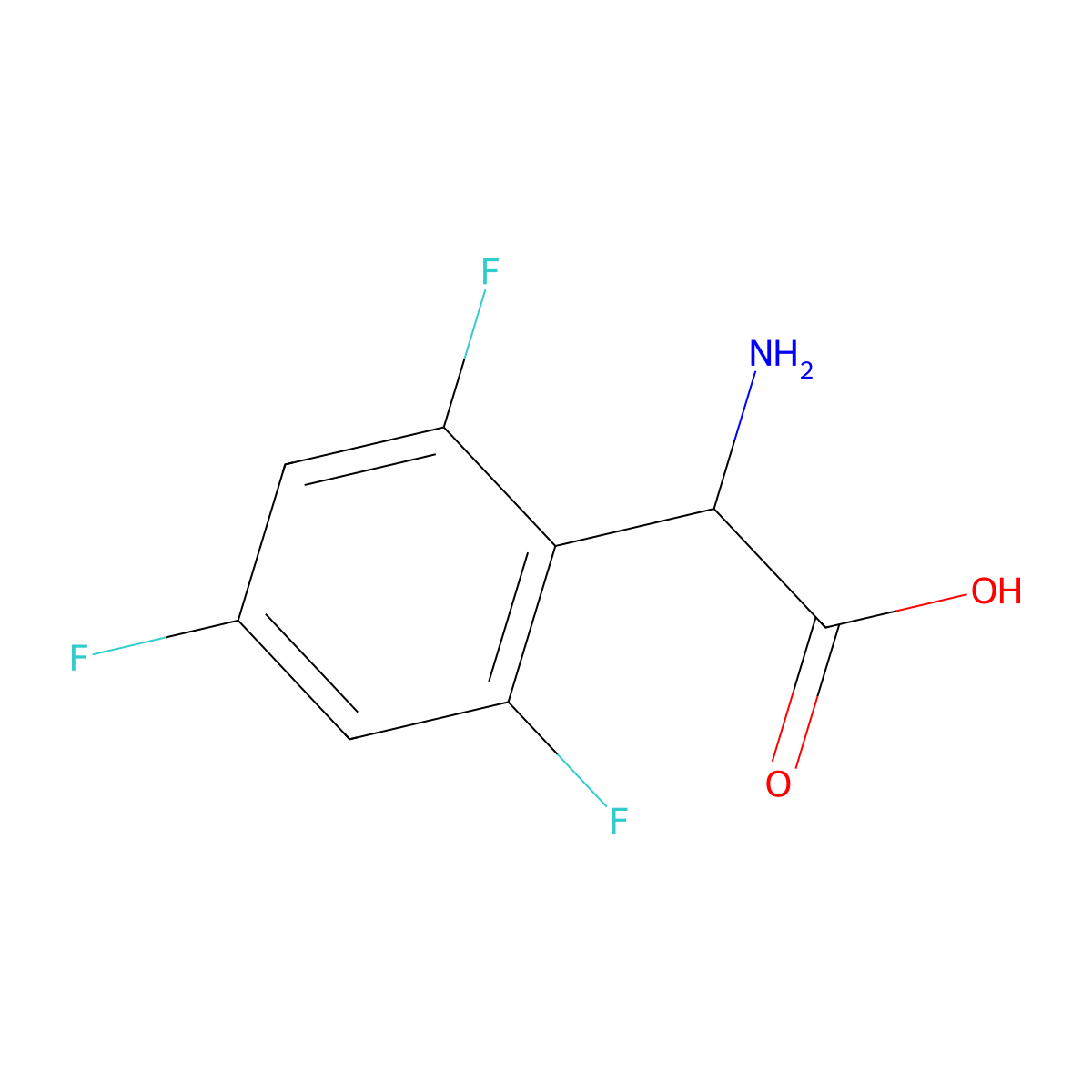 2-Amino-2-(2,4,6-trifluorophenyl)acetic acid molecular structure, CAS 1270317-03-7