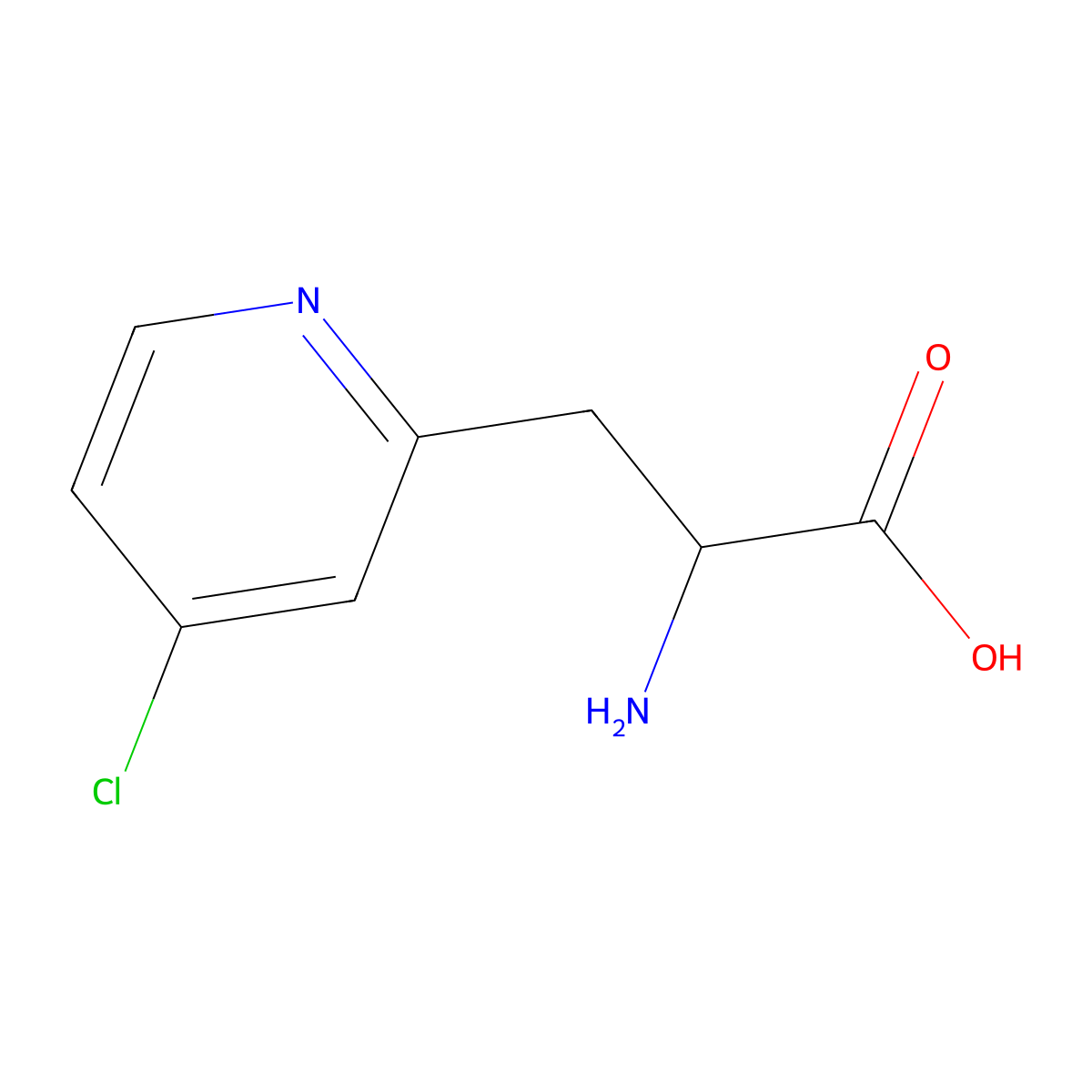 2-Amino-3-(4-chloropyridin-2-yl)propanoic acid molecular structure, CAS 1270317-52-6