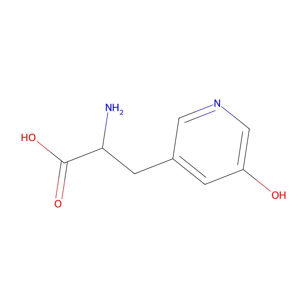 2-Amino-3-(5-hydroxypyridin-3-yl)propanoic acid molecular structure, CAS 1270318-25-6