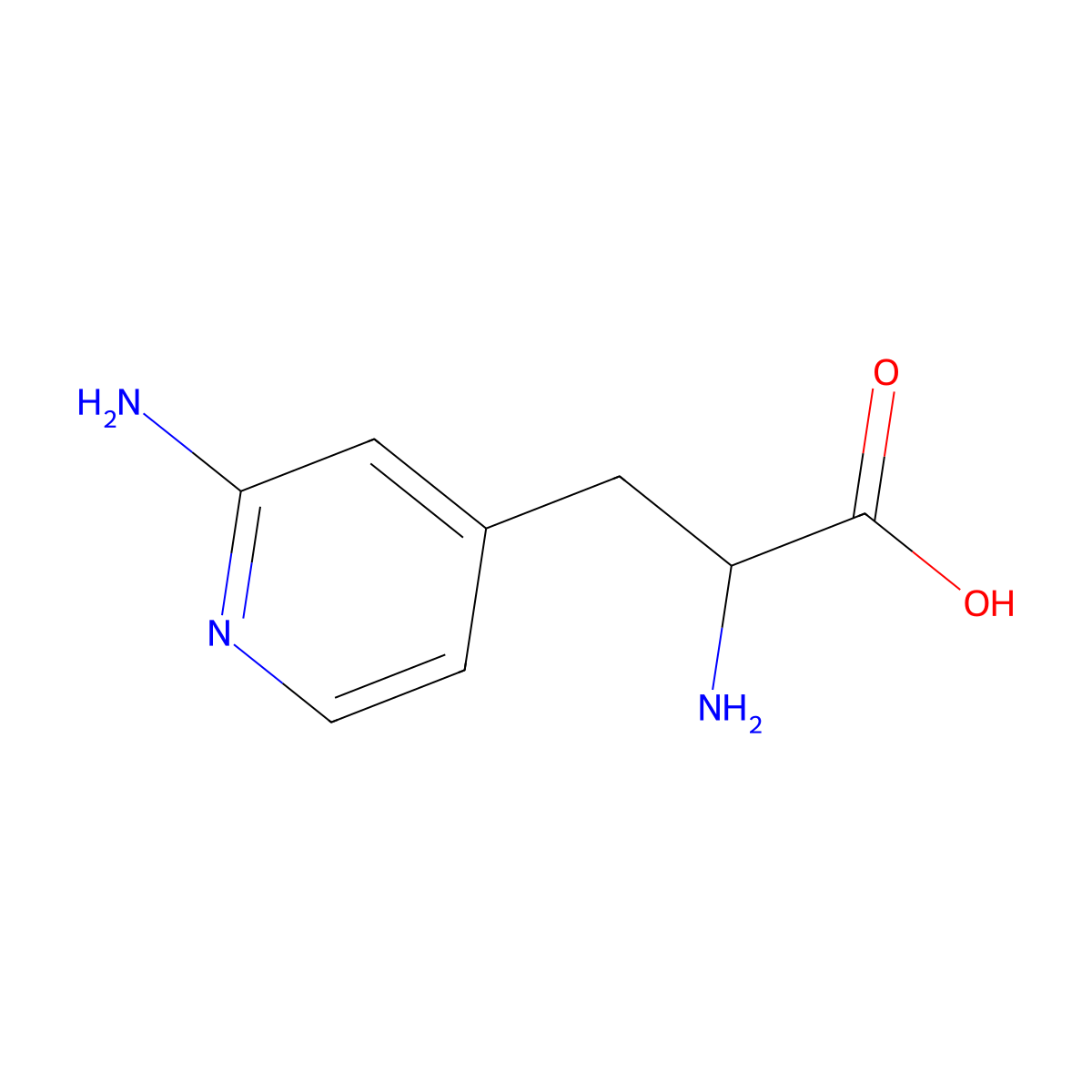2-Amino-3-(2-aminopyridin-4-yl)propanoic acid molecular structure, CAS 1270320-09-6