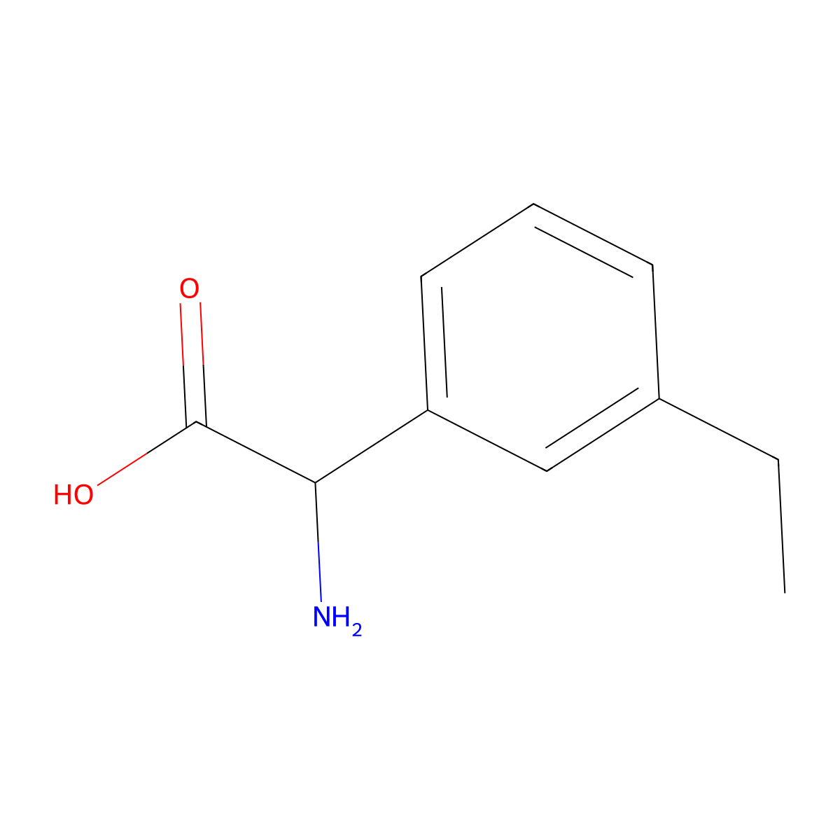 2-Amino-2-(3-ethylphenyl)acetic acid molecular structure, CAS 1270321-46-4