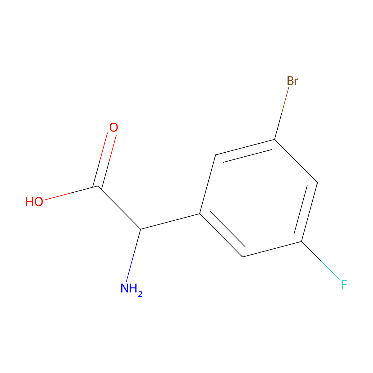 2-Amino-2-(3-bromo-5-fluorophenyl)acetic acid molecular structure, CAS 1270322-24-1