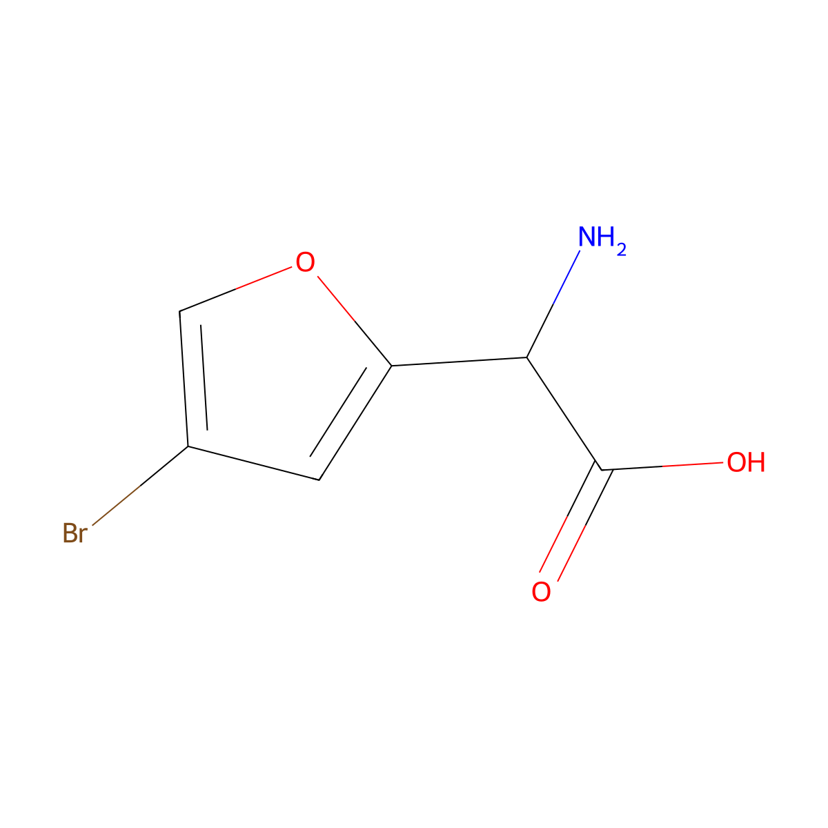 2-Amino-2-(4-bromofuran-2-yl)acetic acid molecular structure, CAS 1270322-57-0