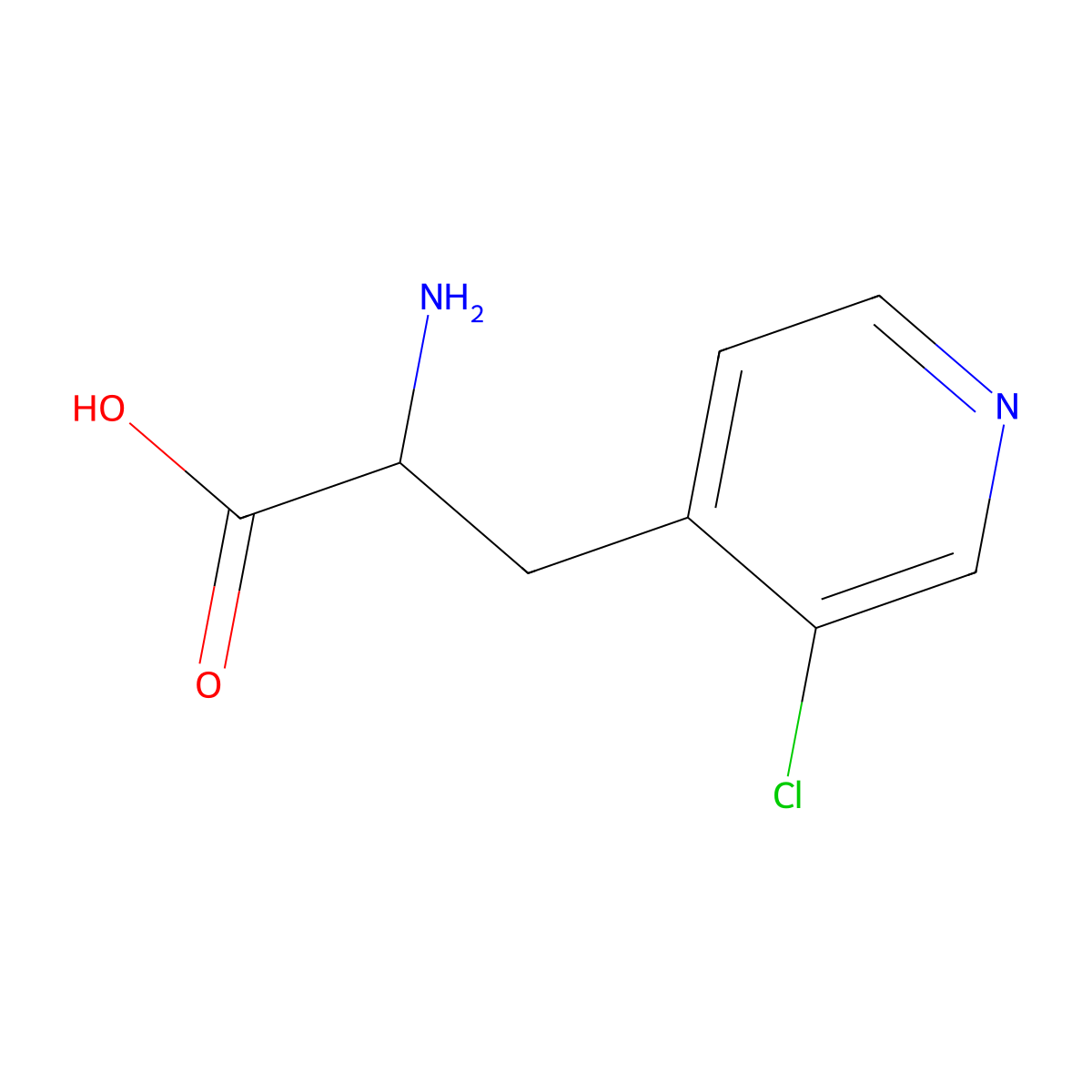 2-Amino-3-(3-chloropyridin-4-yl)propanoic acid molecular structure, CAS 1270323-53-9
