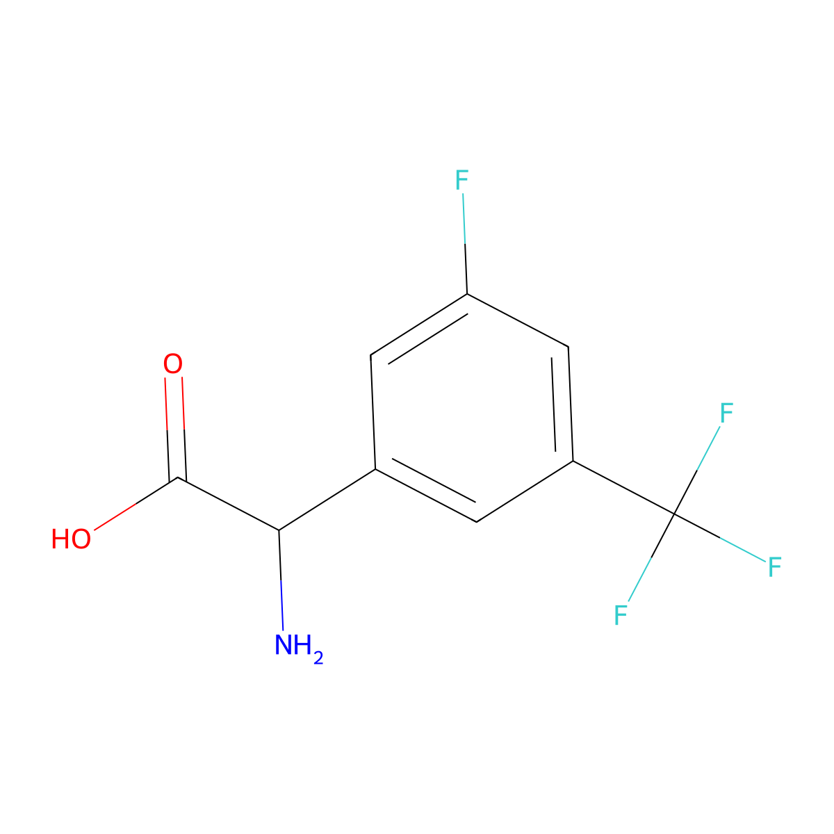 2-Amino-2-[3-fluoro-5-(trifluoromethyl)phenyl]acetic acid molecular structure, CAS 1270323-94-8