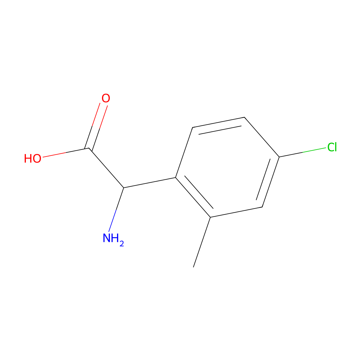 2-Amino-2-(4-chloro-2-methylphenyl)acetic acid molecular structure, CAS 1270324-06-5