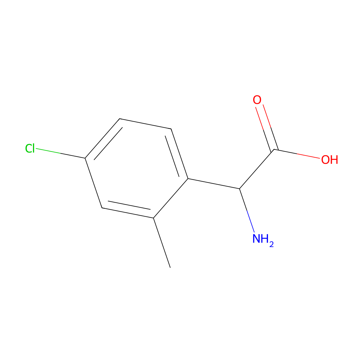 2-Amino-2-(4-chloro-2-methylphenyl)acetic acid molecular structure, CAS 1270324-06-5