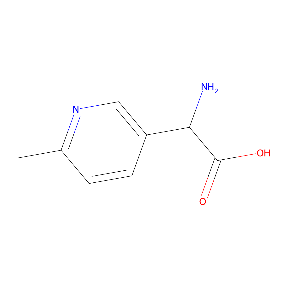 2-Amino-2-(6-methylpyridin-3-yl)acetic acid molecular structure, CAS 1270325-61-5