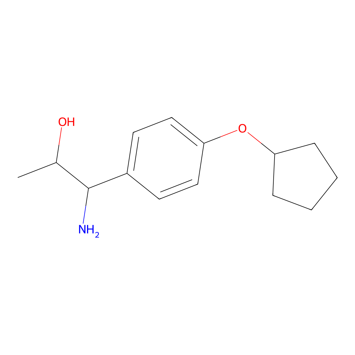 1-Amino-1-(4-cyclopentyloxyphenyl)propan-2-OL molecular structure, CAS 1270329-87-7