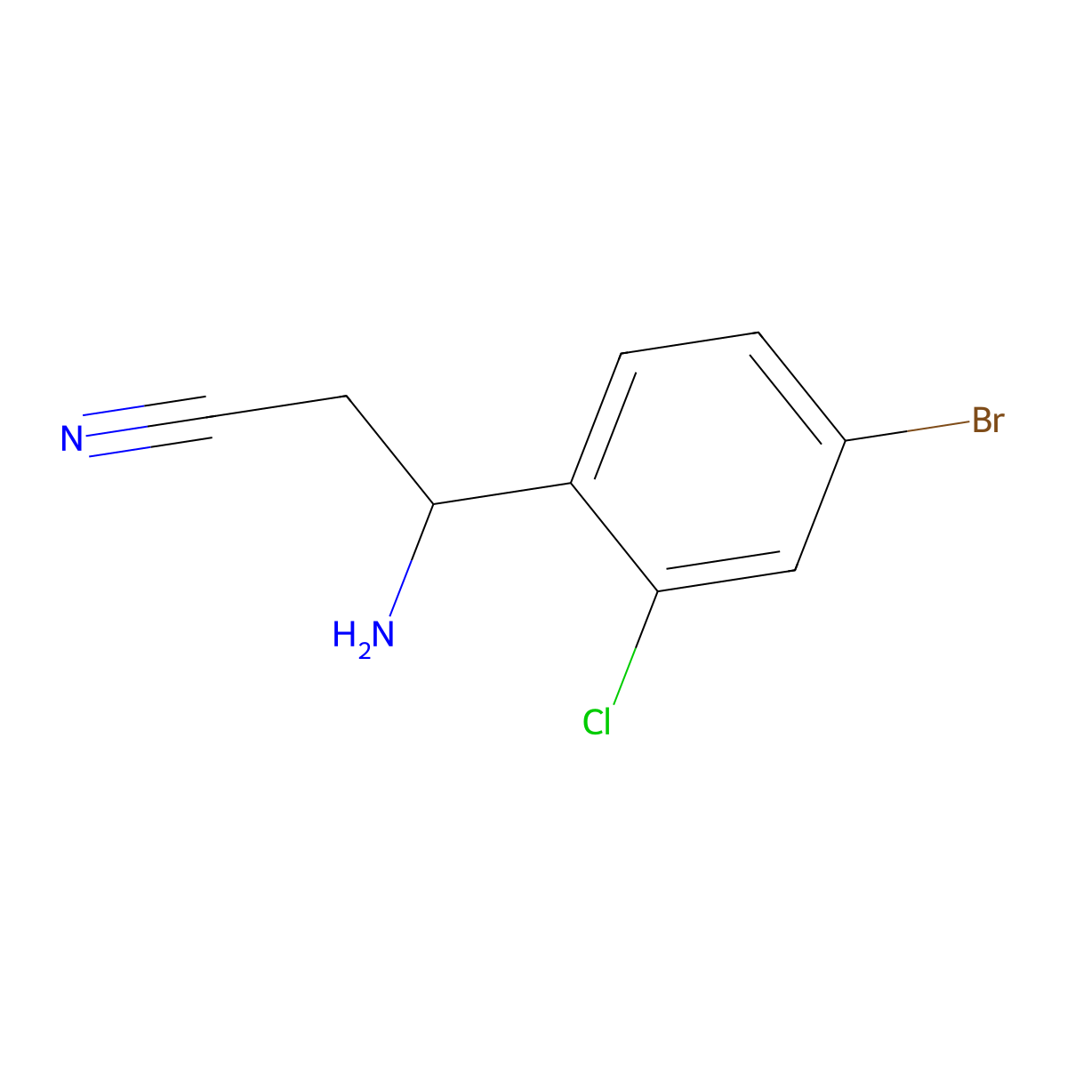 3-Amino-3-(4-bromo-2-chlorophenyl)propanenitrile molecular structure, CAS 1270330-01-2