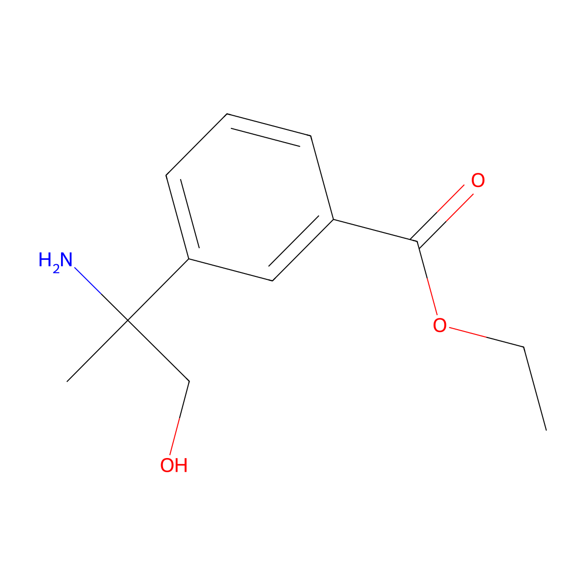 Ethyl 3-(2-amino-1-hydroxypropan-2-yl)benzoate molecular structure, CAS 1270330-65-8
