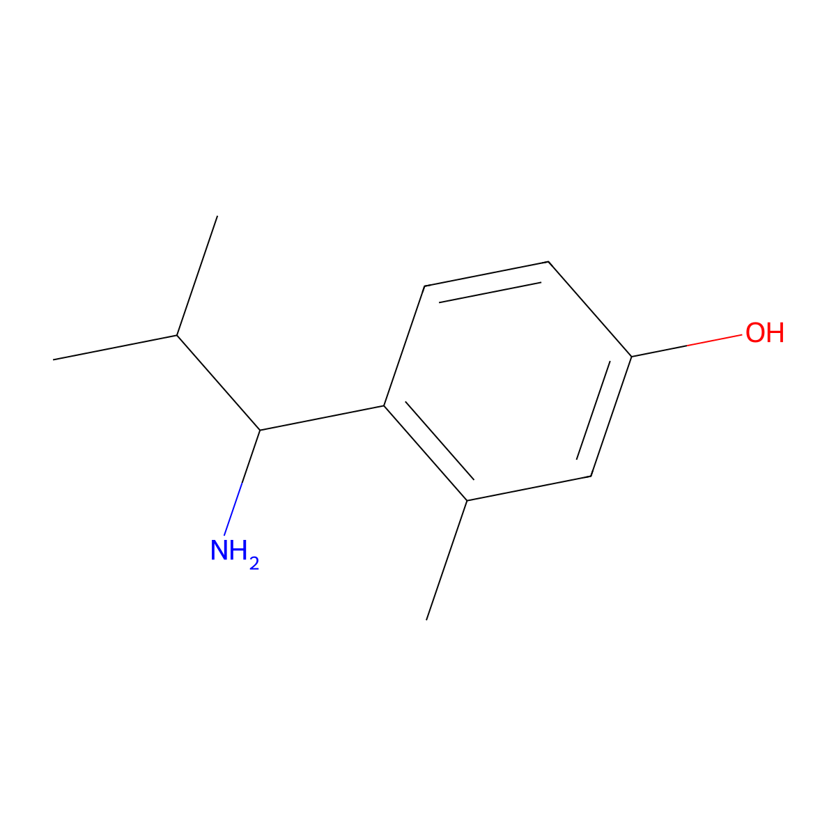 4-(1-Amino-2-methylpropyl)-3-methylphenol molecular structure, CAS 1270330-81-8