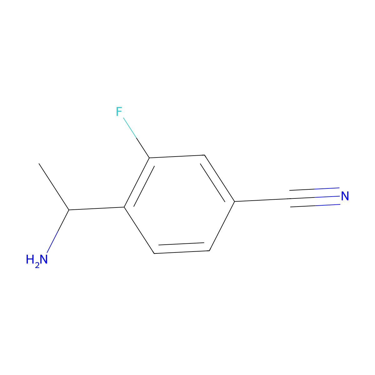 4-(1-Aminoethyl)-3-fluorobenzonitrile molecular structure, CAS 1270331-36-6
