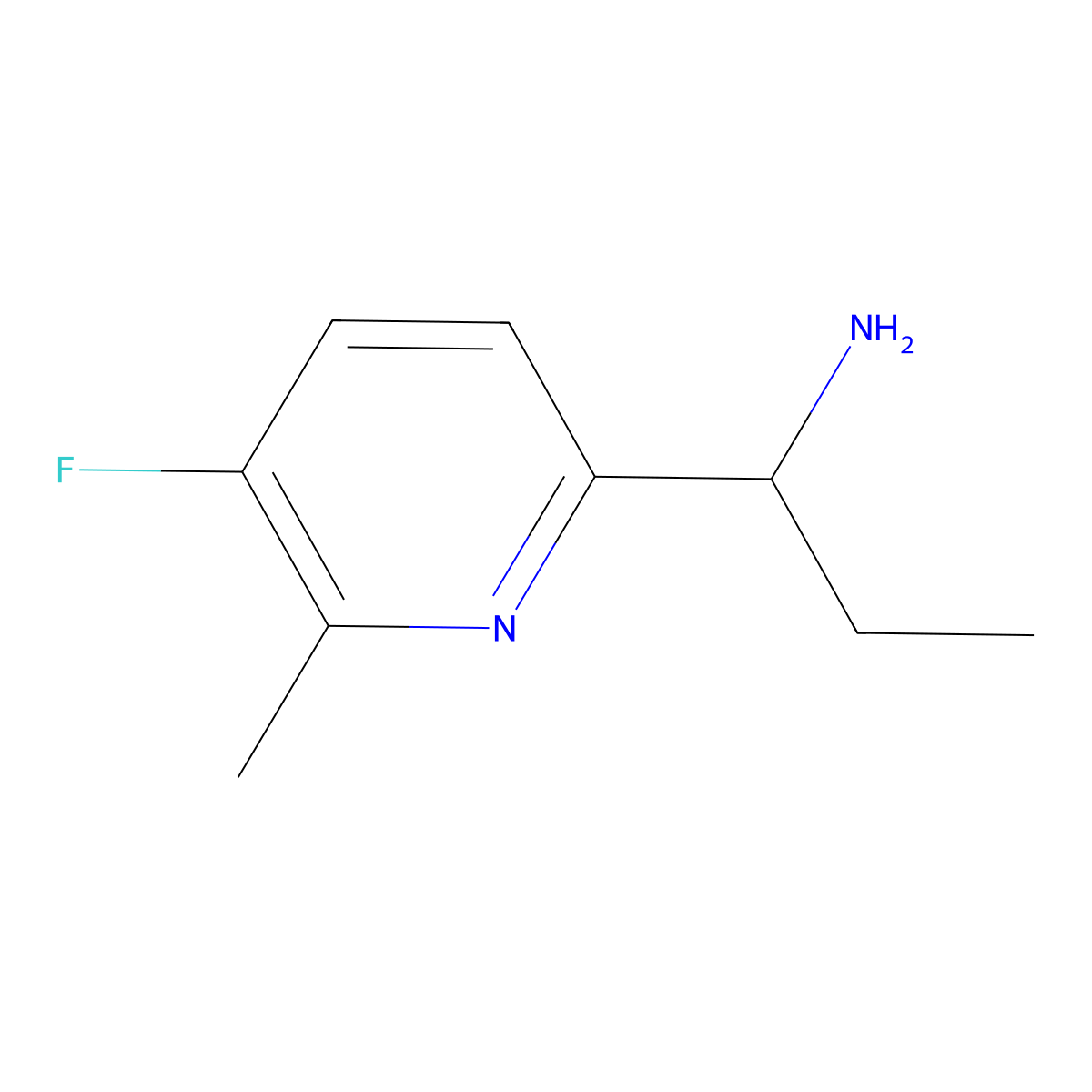 1-(5-Fluoro-6-methylpyridin-2-yl)propan-1-amine molecular structure, CAS 1270332-95-0