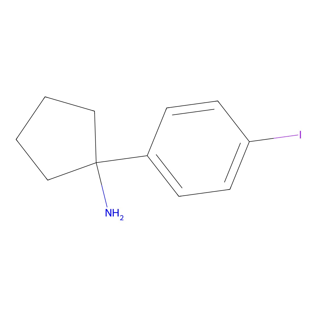 1-(4-Iodophenyl)cyclopentanamine molecular structure, CAS 1270334-09-2