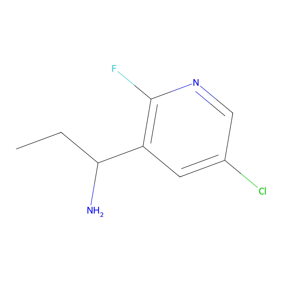 1-(5-Chloro-2-fluoropyridin-3-yl)propan-1-amine molecular structure, CAS 1270335-93-7