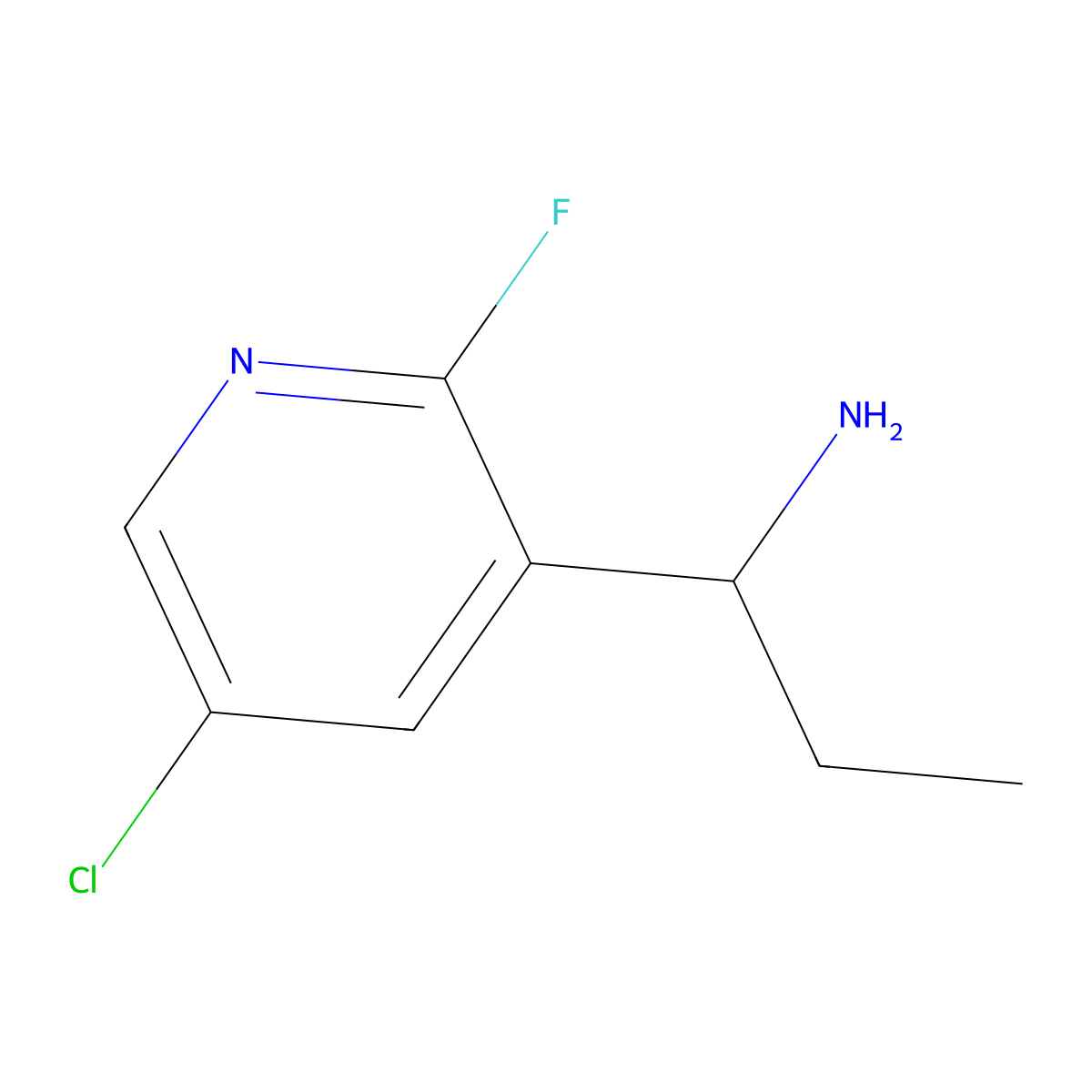 1-(5-Chloro-2-fluoropyridin-3-yl)propan-1-amine molecular structure, CAS 1270335-93-7