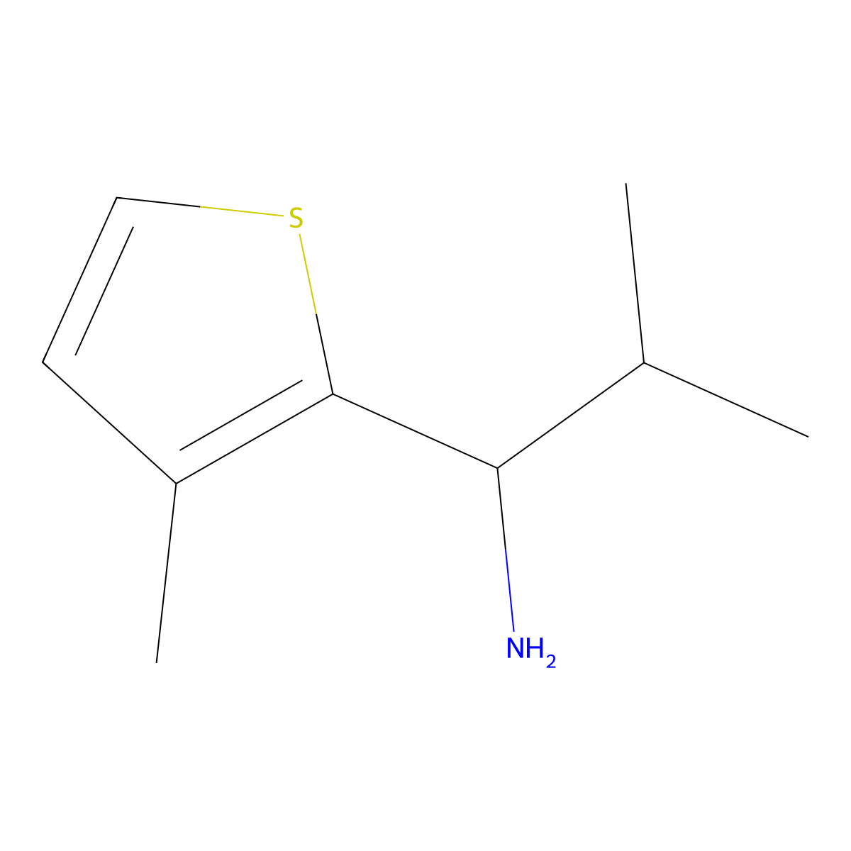 2-Methyl-1-(3-methylthiophen-2-yl)propan-1-amine molecular structure, CAS 1270336-24-7