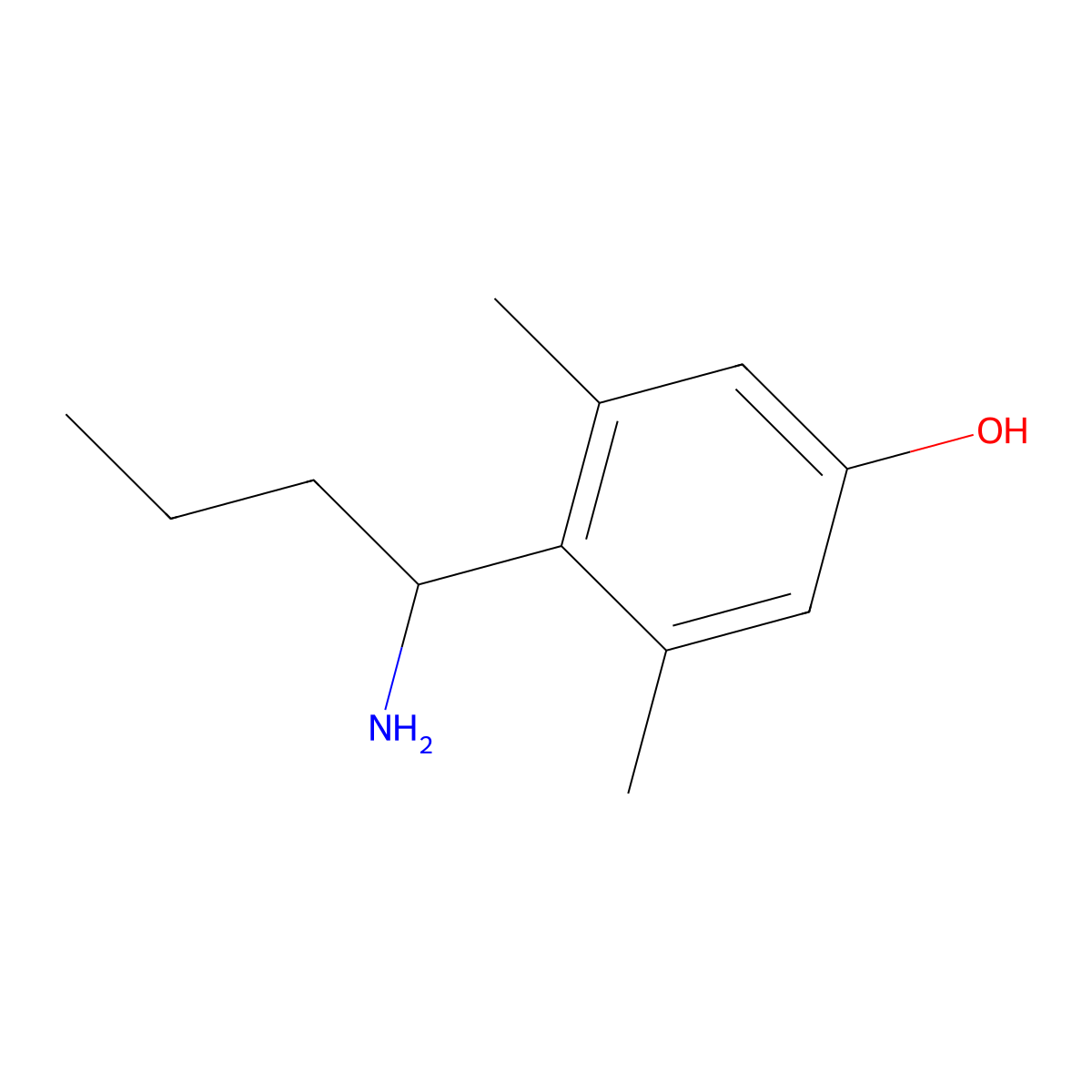 4-(1-Aminobutyl)-3,5-dimethylphenol molecular structure, CAS 1270336-65-6
