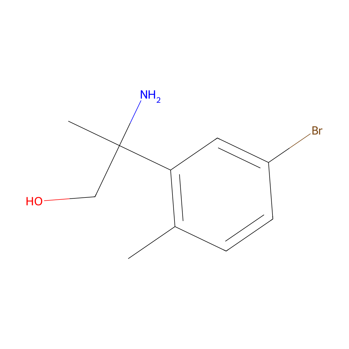 2-Amino-2-(5-bromo-2-methylphenyl)propan-1-ol molecular structure, CAS 1270337-19-3