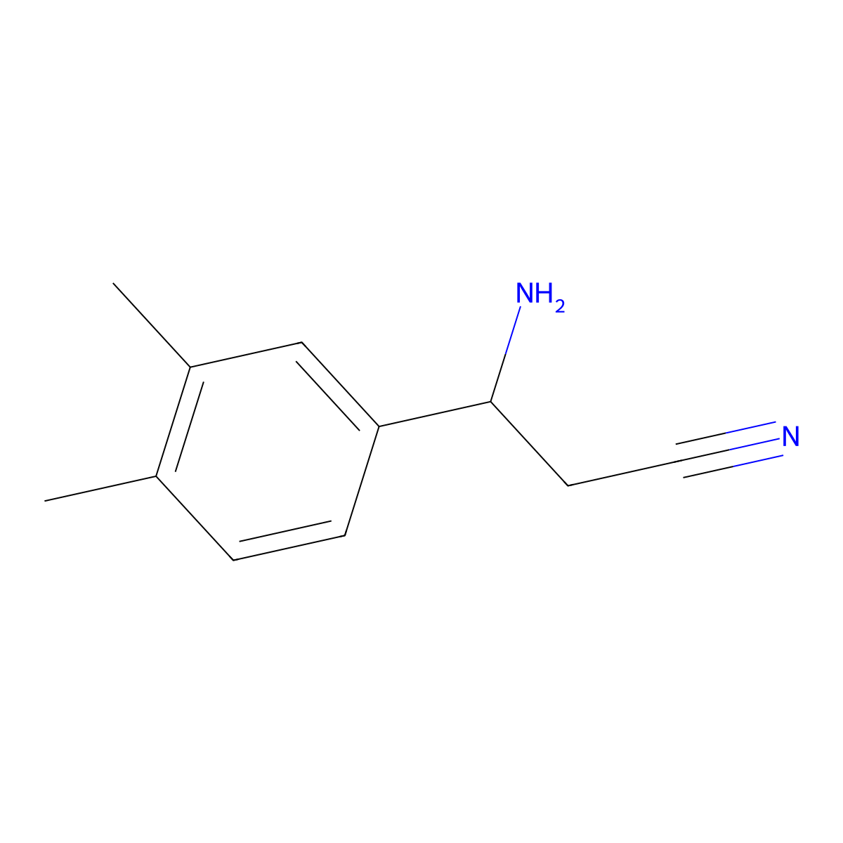 3-Amino-3-(3,4-dimethylphenyl)propanenitrile molecular structure, CAS 1270339-48-4