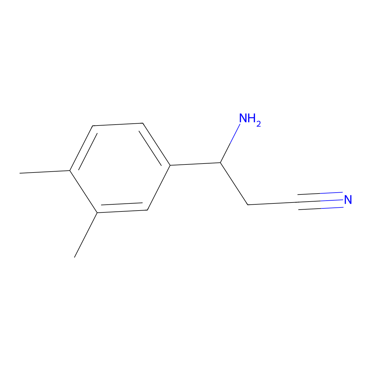 3-Amino-3-(3,4-dimethylphenyl)propanenitrile molecular structure, CAS 1270339-48-4