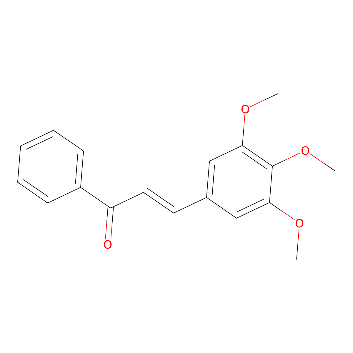 (2E)-1-phenyl-3-(3,4,5-trimethoxyphenyl)prop-2-en-1-one molecular structure, CAS 127034-55-3