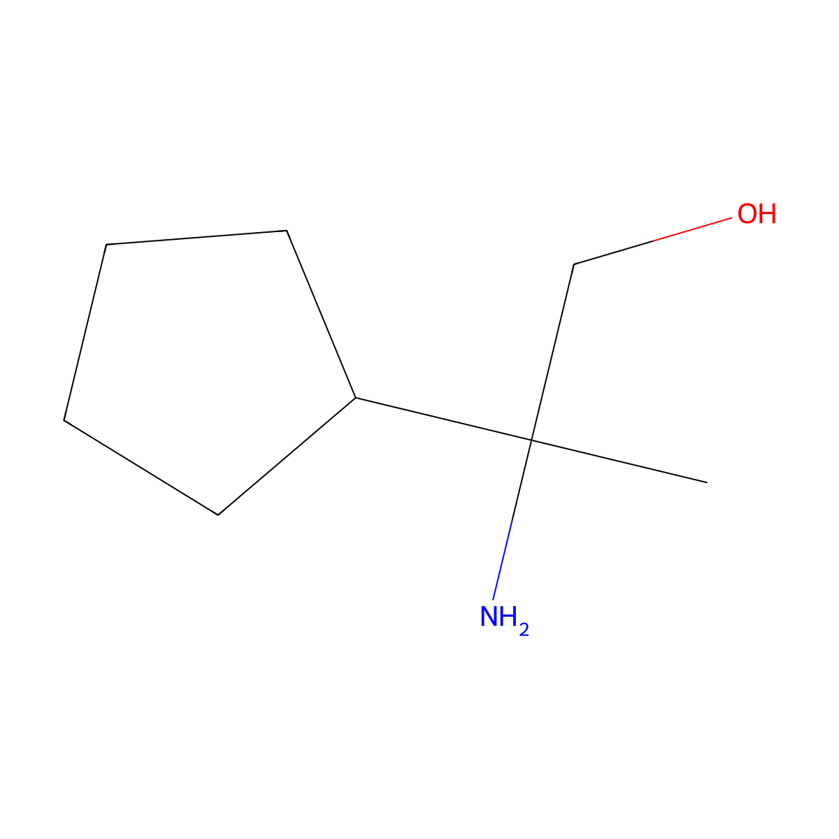 2-Amino-2-cyclopentylpropan-1-ol molecular structure, CAS 1270341-03-1