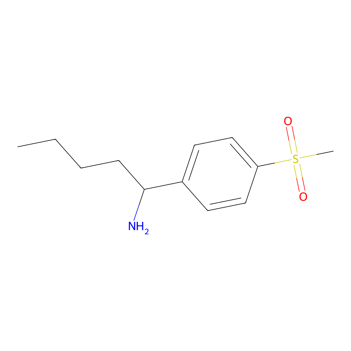 1-(4-(Methylsulfonyl)phenyl)pentan-1-amine molecular structure, CAS 1270341-77-9