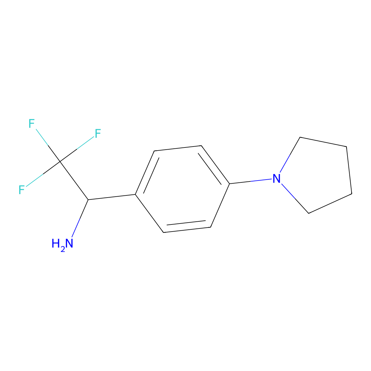2,2,2-Trifluoro-1-(4-(pyrrolidin-1-YL)phenyl)ethanamine molecular structure, CAS 1270342-26-1
