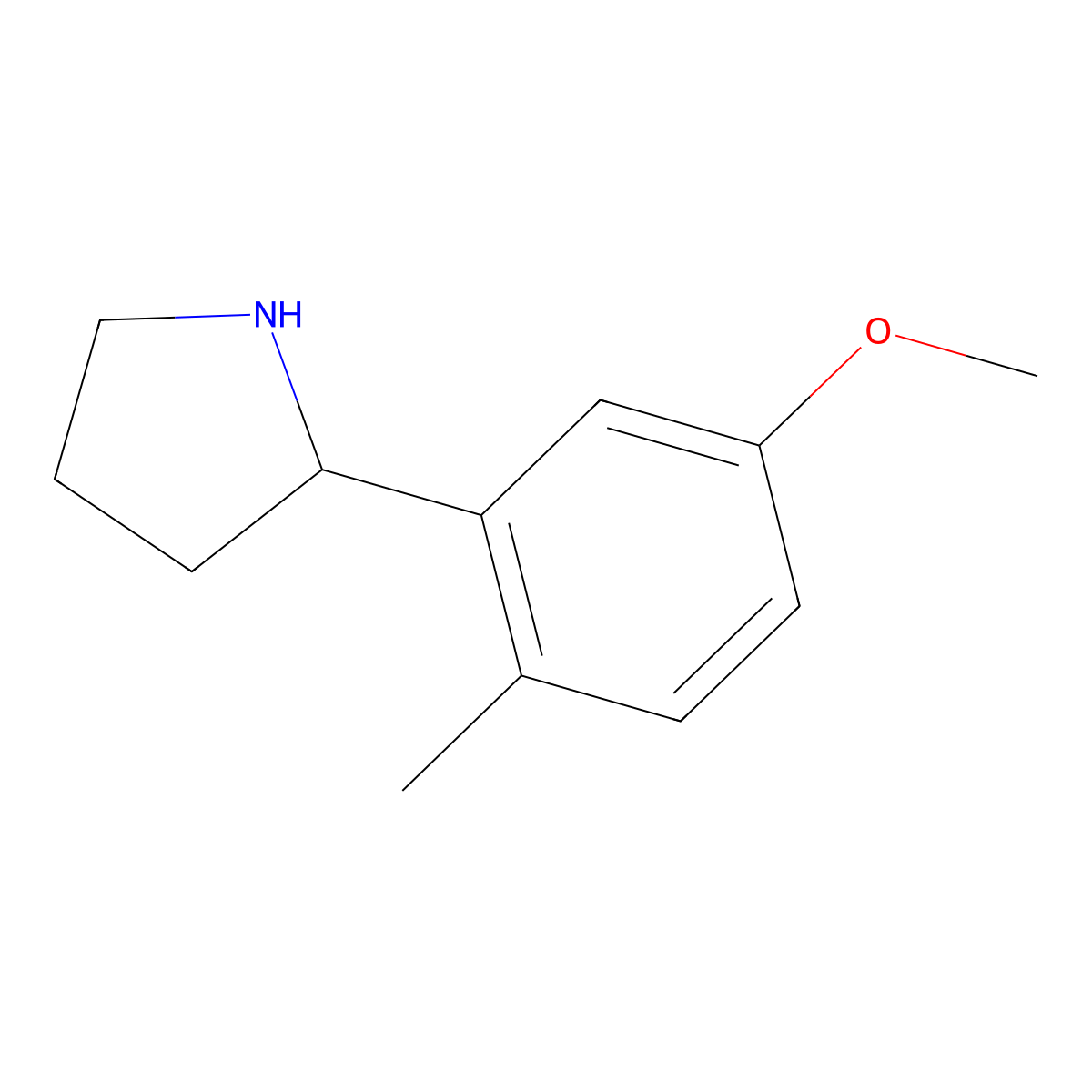 2-(5-Methoxy-2-methylphenyl)pyrrolidine molecular structure, CAS 1270342-56-7