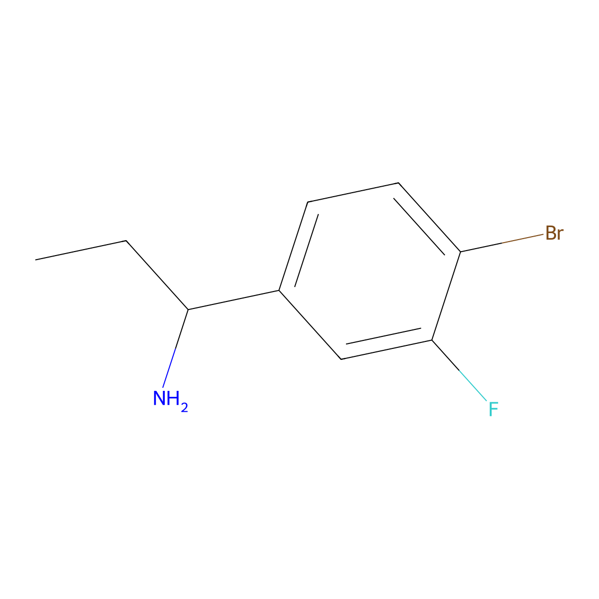 1-(4-Bromo-3-fluorophenyl)propan-1-amine molecular structure, CAS 1270343-15-1