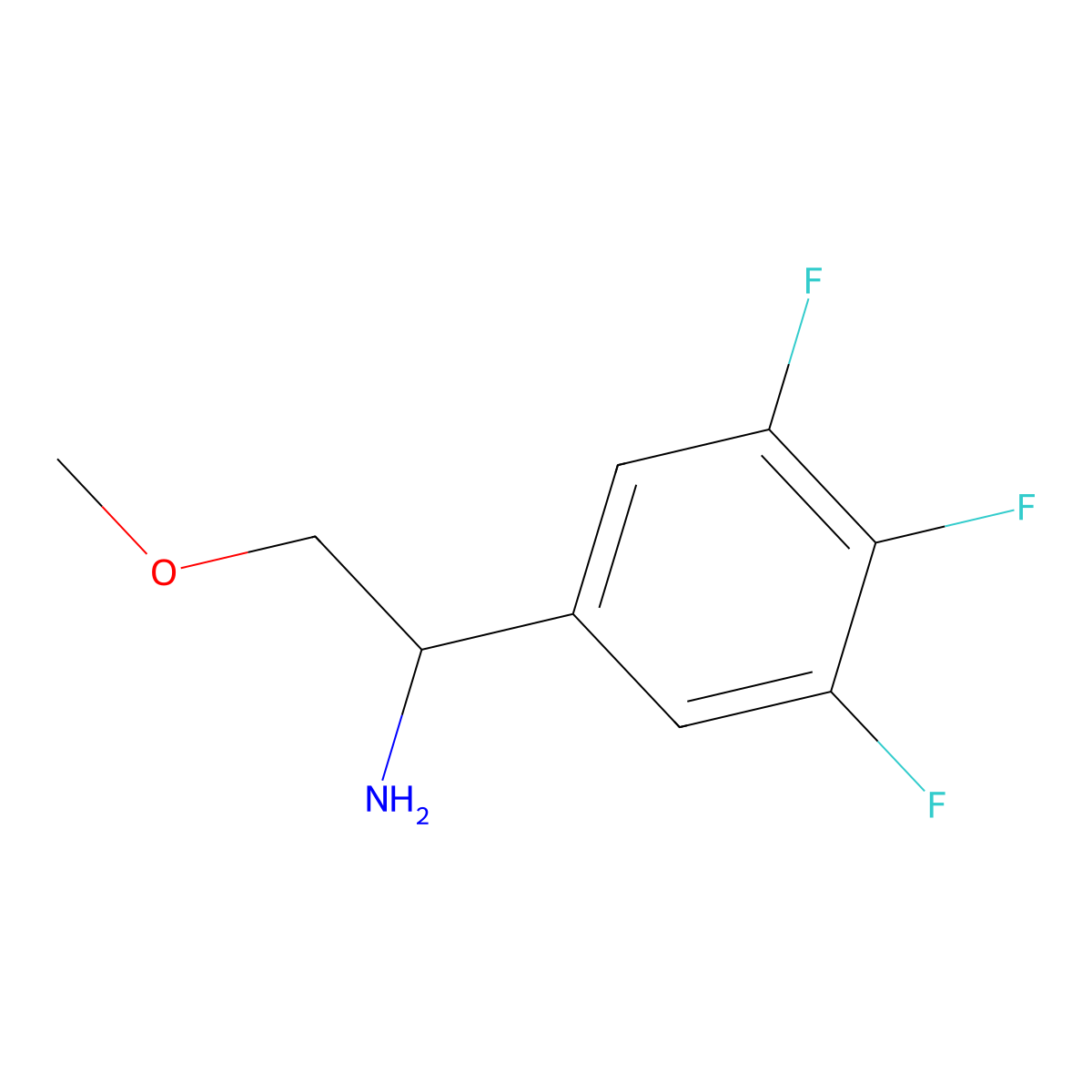 2-Methoxy-1-(3,4,5-trifluorophenyl)ethan-1-amine molecular structure, CAS 1270344-10-9