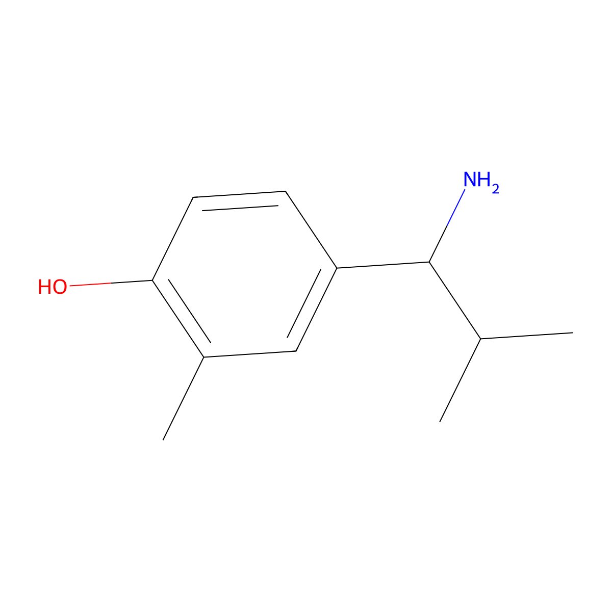 4-(1-Amino-2-methylpropyl)-2-methylphenol molecular structure, CAS 1270345-03-3
