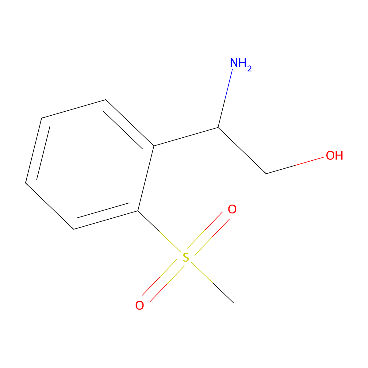 2-Amino-2-(2-methanesulfonylphenyl)ethan-1-ol molecular structure, CAS 1270345-78-2