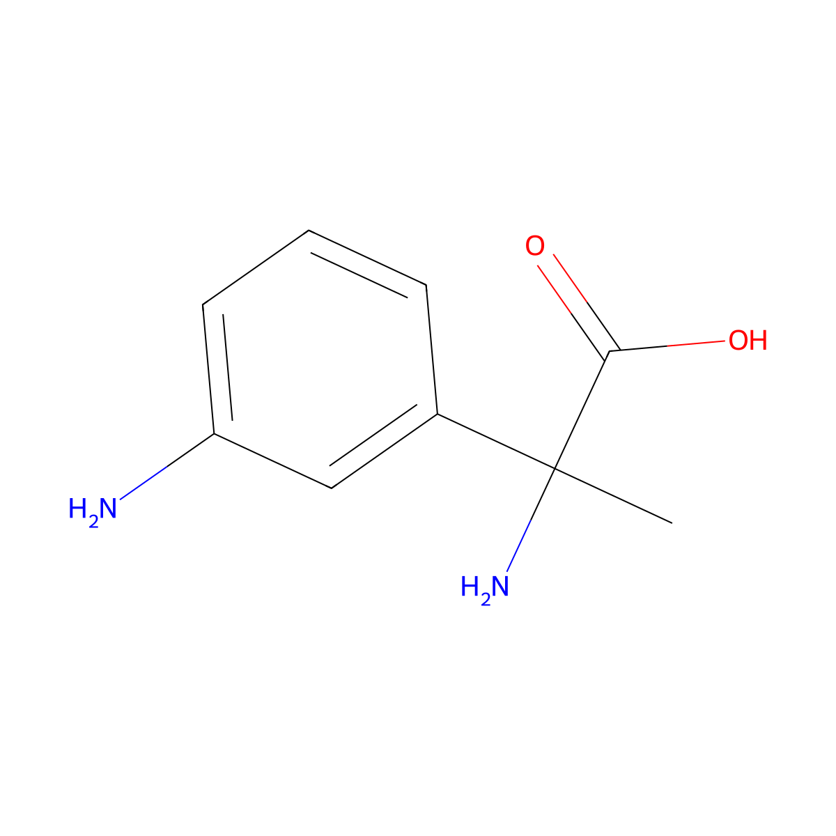 2-Amino-2-(3-aminophenyl)propanoic acid molecular structure, CAS 1270346-48-9